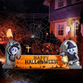 10FT Large Halloween Inflatable Decorations Skeleton Tombstone Banner, Build-in LED Lights Holiday Blow Up Yard Decoration for Halloween Holiday Party Outdoor，Garden Yard Lawn Decor