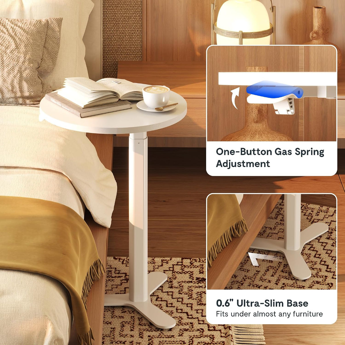 FLEXISPOT Gas Spring Lift Sit-to-Stand Table,20" Round Bar Table
