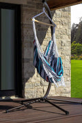 Vivere Cotton Hammock Chair with Hardwood Spreader Bar - 250 lb Capacity (Denim)