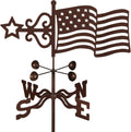 EZ Vane Steel USA Flag Weathervane with Wind Cups — Roof Mount