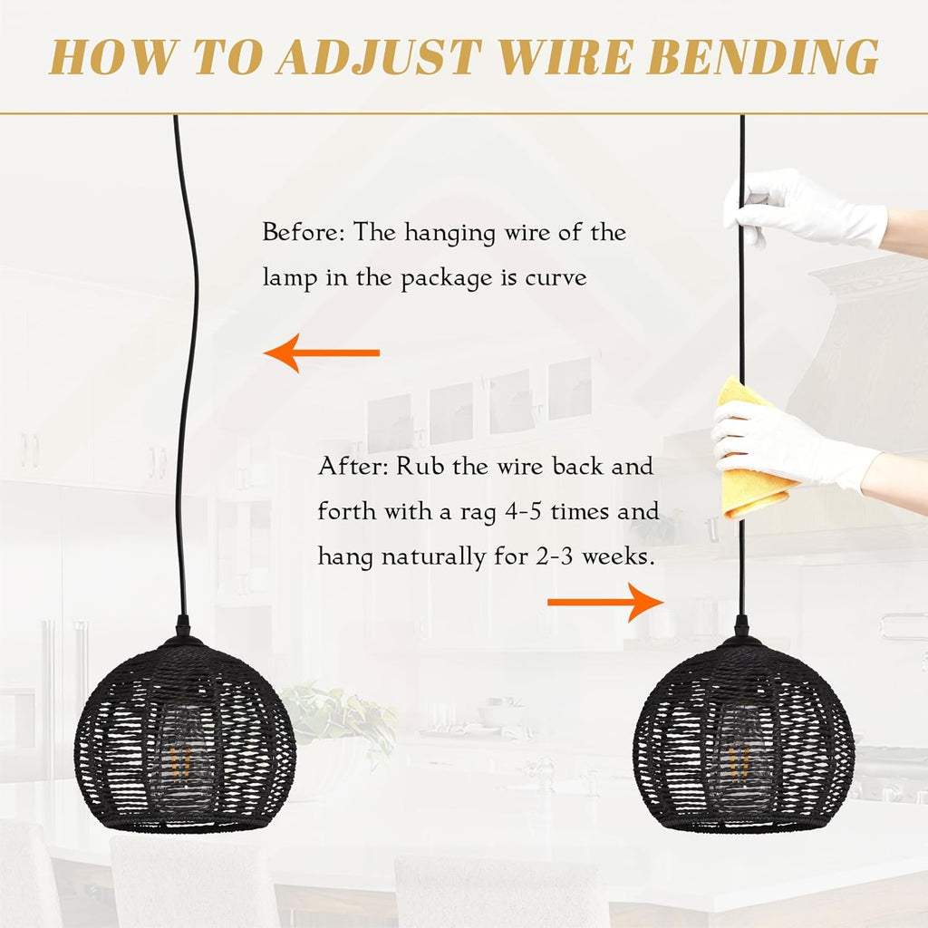black woven boho chandelier wicker rattan dome pendant, view 9