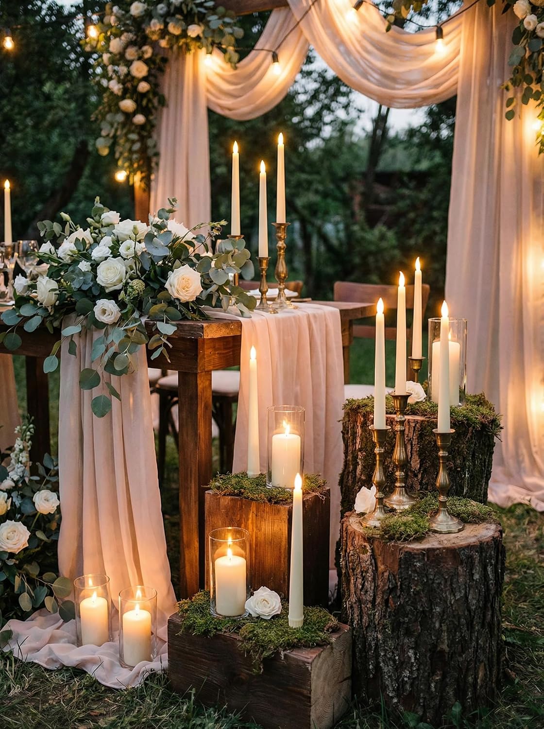 Funtery 48 Pcs Flameless LED Taper Candles,Ivory,11",Classic Style
