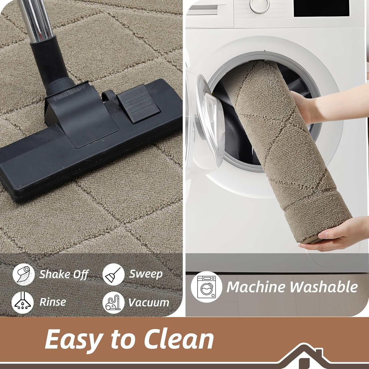 BEQHAUSE Dirt Trapper Door Mat 32" x 48", Doormat Non-Slip, Beige