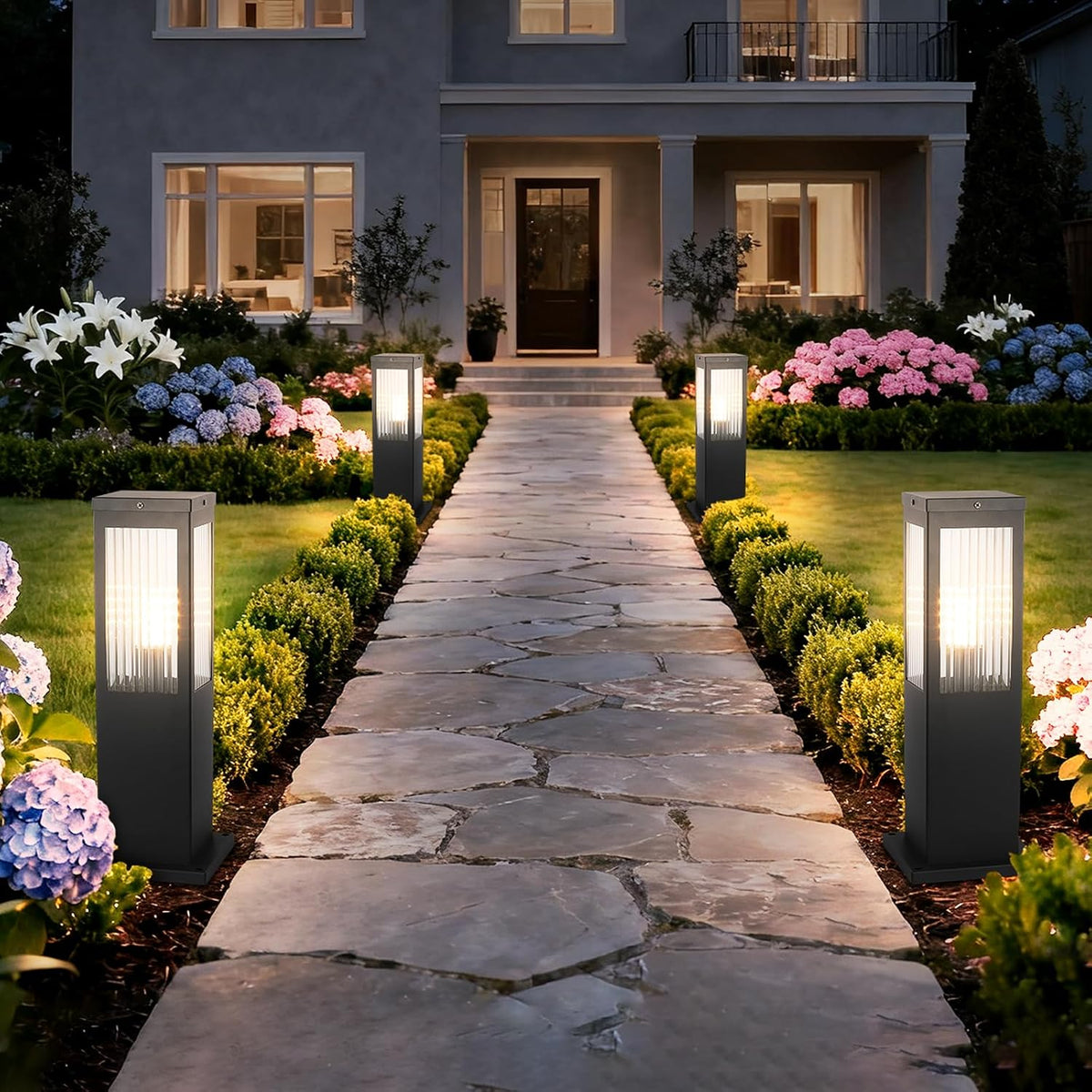 E26 Landscape Path Light,15.75 Inches Modern Outdoor 3000K Bollard Lighting