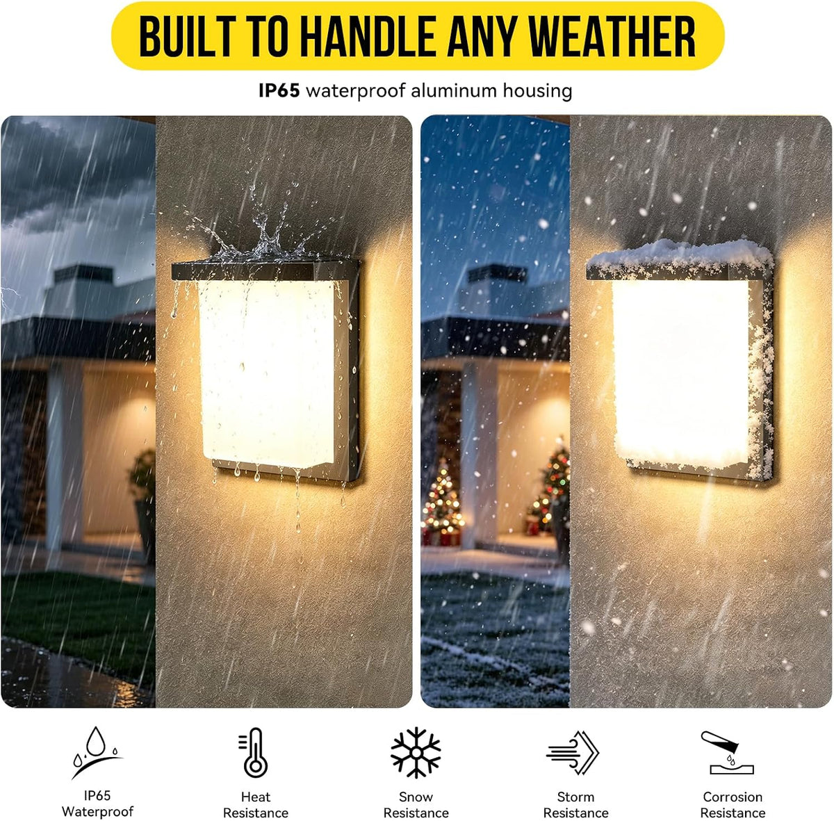 Outdoor Wall Lights, 15W Integrated LED, 3CCT Selectable, IP65 ETL
