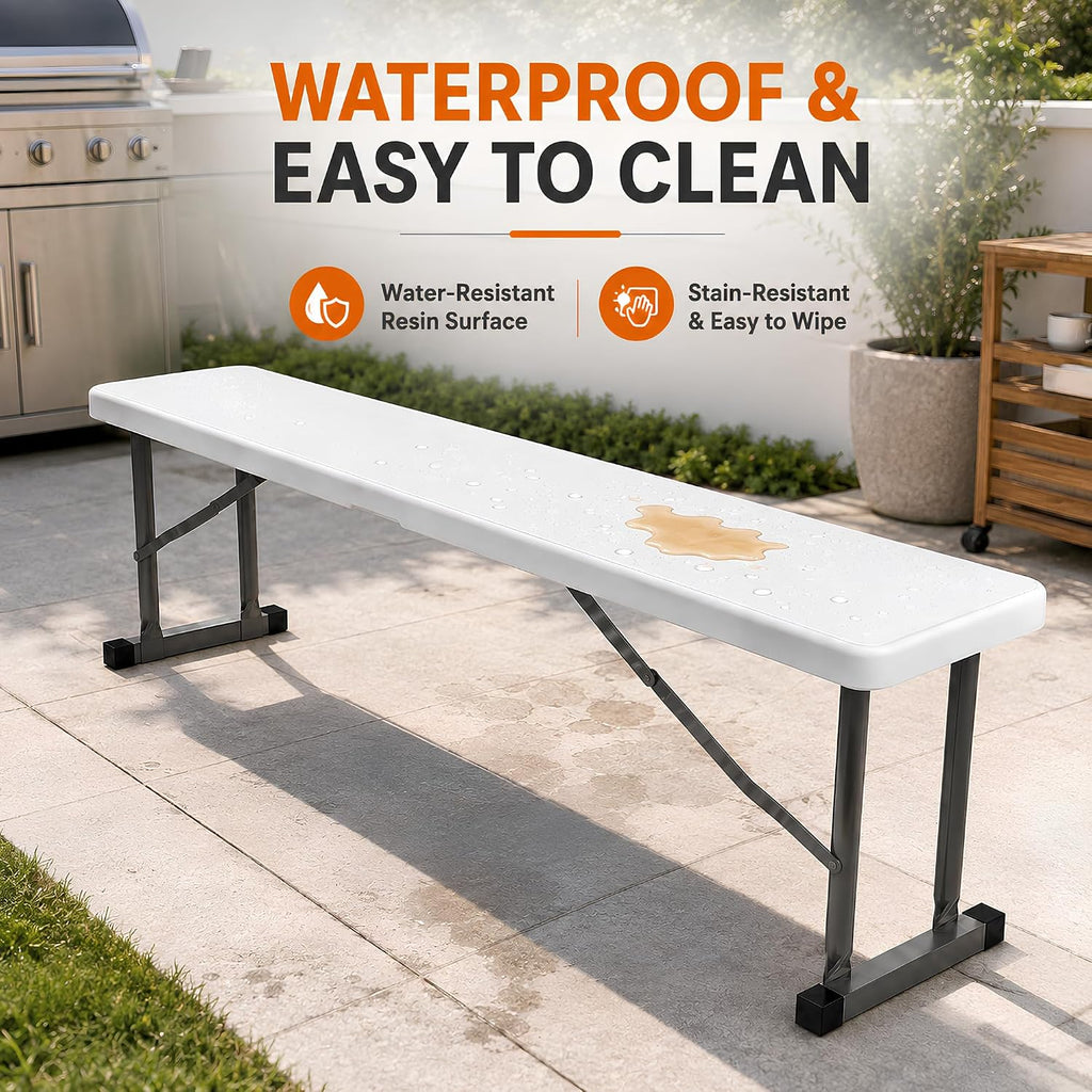 2.75ft plastic folding bench – lightweight and portable, package contents