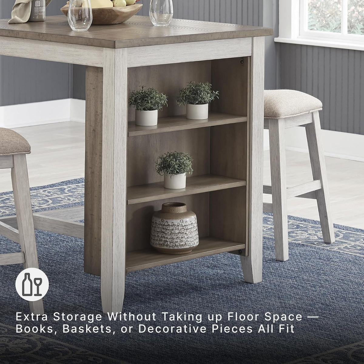Signature Design by Ashley Skempton 3-Piece Counter Height Dining Table Set