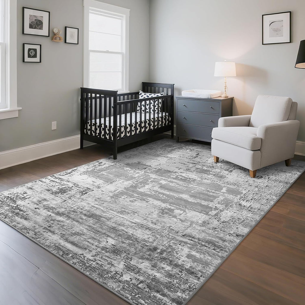 HOMORE 6x9 Area Rug Grey Rugs for Living Room Modern Carpet for Bedroom