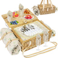 Picnic Basket for 4 with Folding Table and Wine Pouch