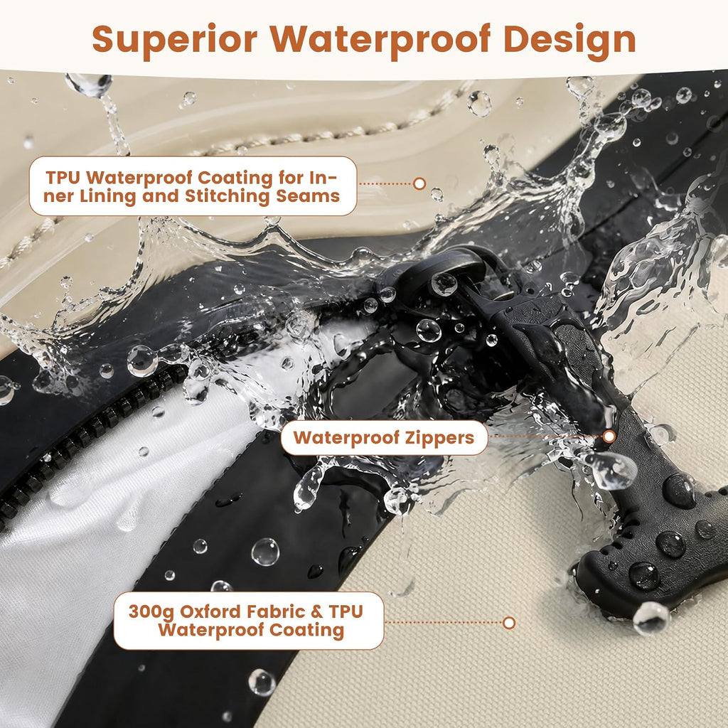 favoyard 2-pack waterproof outdoor seat cushions, 19" x, close-up detail