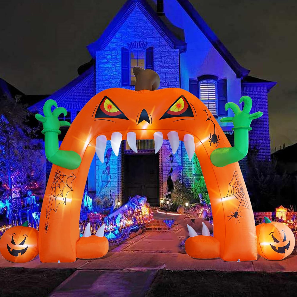 Juegoal Halloween Inflatable Lighted Pumpkin Archway 13 FT(L) x 10 FT(H), Gia...