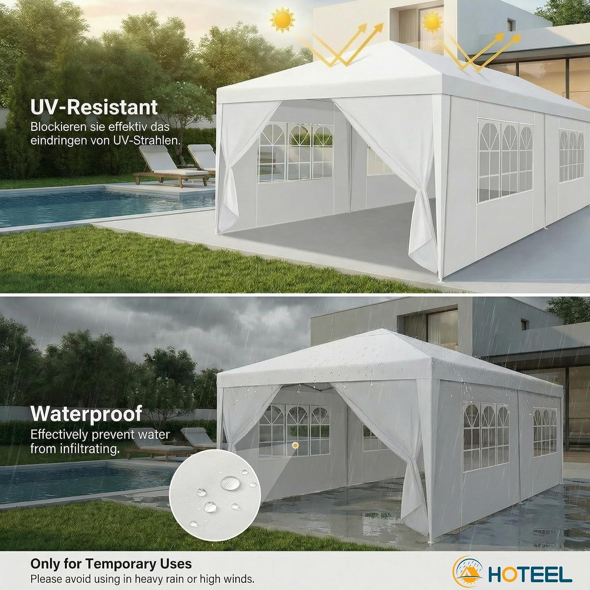 HOTEEL 10x20 Party Tent Outdoor Canopy Tents for Parties