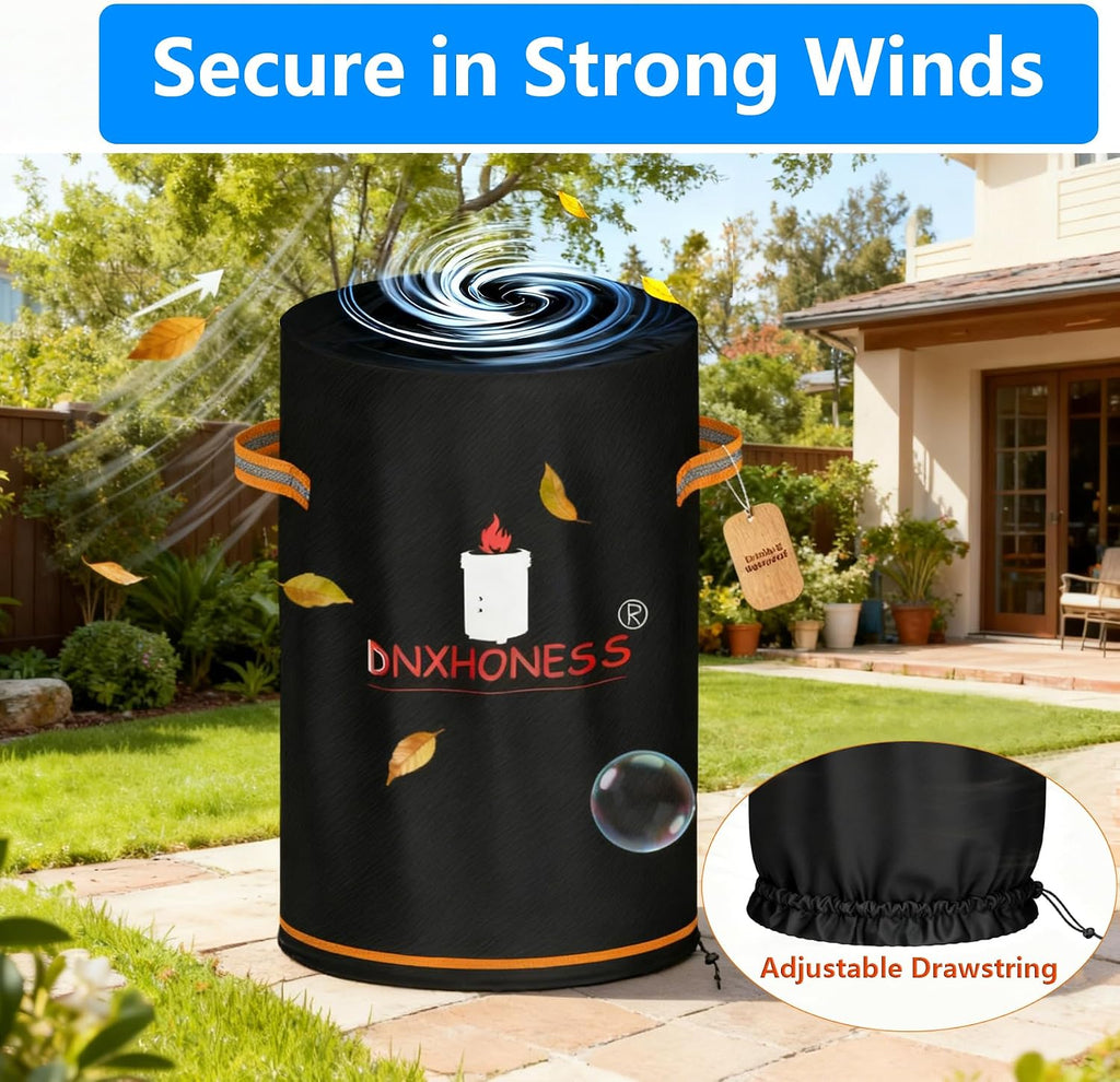 Fire Pit Cover for Ninja Fireside 360, Cover for Ninja Firepit, 600D Tear-Resistant 100% Waterproof & Anti UV Fire Pit Soft Cover Round Fits 21-23in Fire Pit with Drawstring & Double Handles
