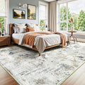 9x12 Area Rugs for Living Room, Large Washable Rug, Brown/Grey