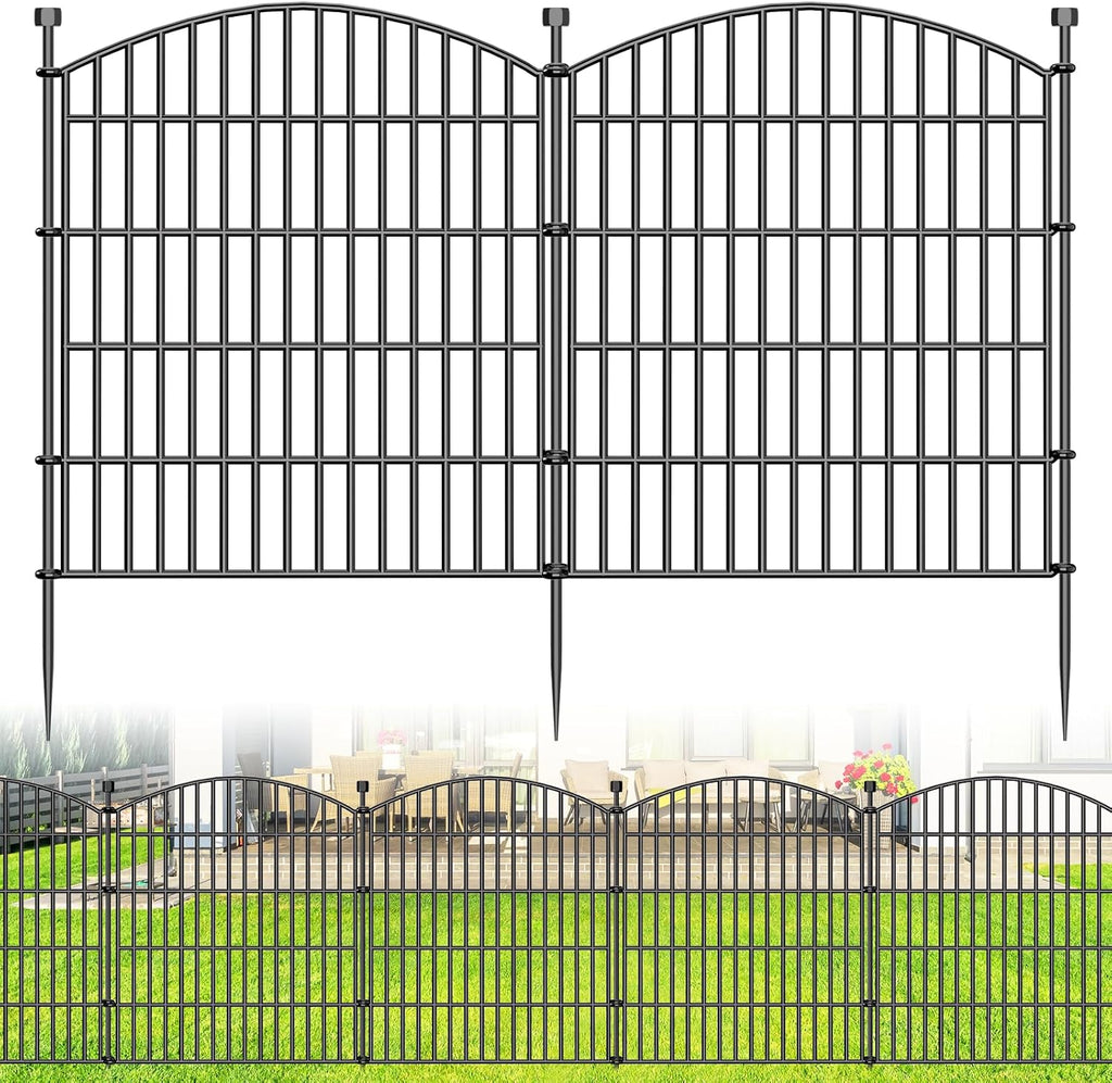 10 Panel No Dig Decorative Garden Fence 32" H x 23.6'L Outdoor Dog Barrier