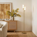 Brightech Gemini Dimmable Floor Lamp with Two Lights - Modern Tall Tree Lamp for Bedroom, Office, Living Room - Gold/Brass