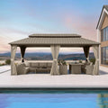 PURPLE LEAF Outdoor Hardtop Gazebo 10' x 20' Champagne Aluminum Structure