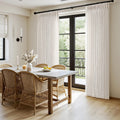 MIULEE Pinch Pleated Linen Curtains 96 Inches Long 2 Panels Natural