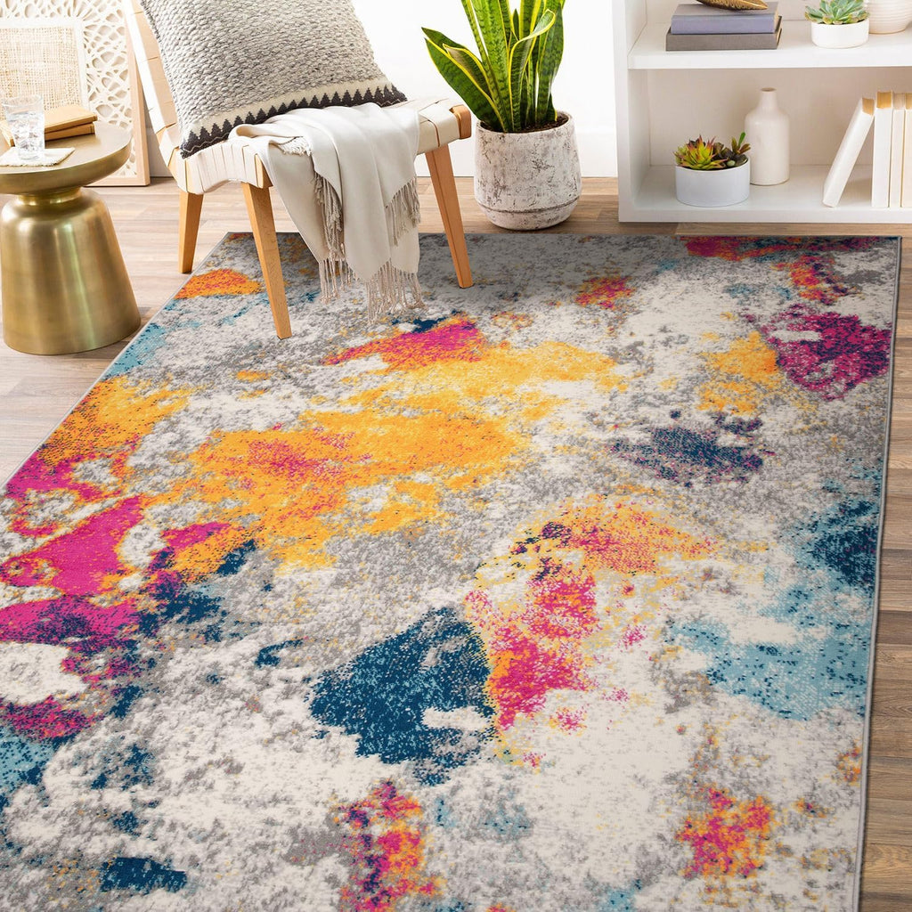 Rugshop Modern Abstract Living Room Non-Shedding Area Rug Multi 4' x 6'