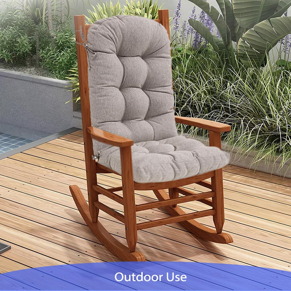 Outdoor Rocking Chair Cushion for Adirondack Chair, High Back Patio Outdoor Seat Chair Cushion 49x19in, Tan,Taupe