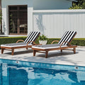 Outdoor Chaise Lounge Cushions 2 Pack, Weather-Resistant Patio Pool Lounge Cushions, (Black & White)