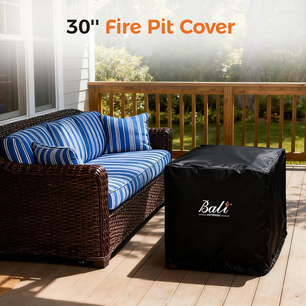 BALI OUTDOORS 30 Inch Square Patio Fire Pit Table Cover