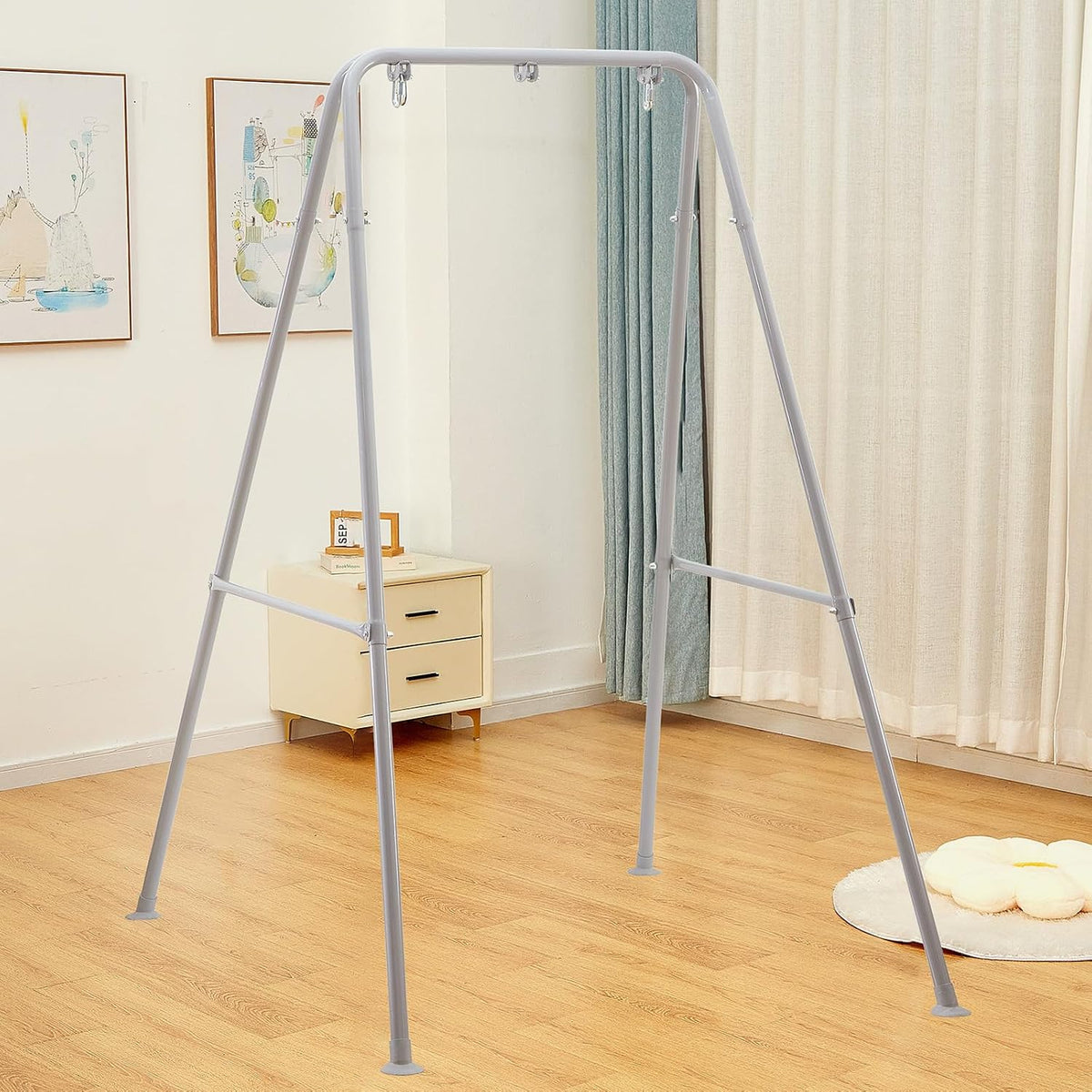 foldable hammock stand, portable hammock chair stand, 300 shown in use