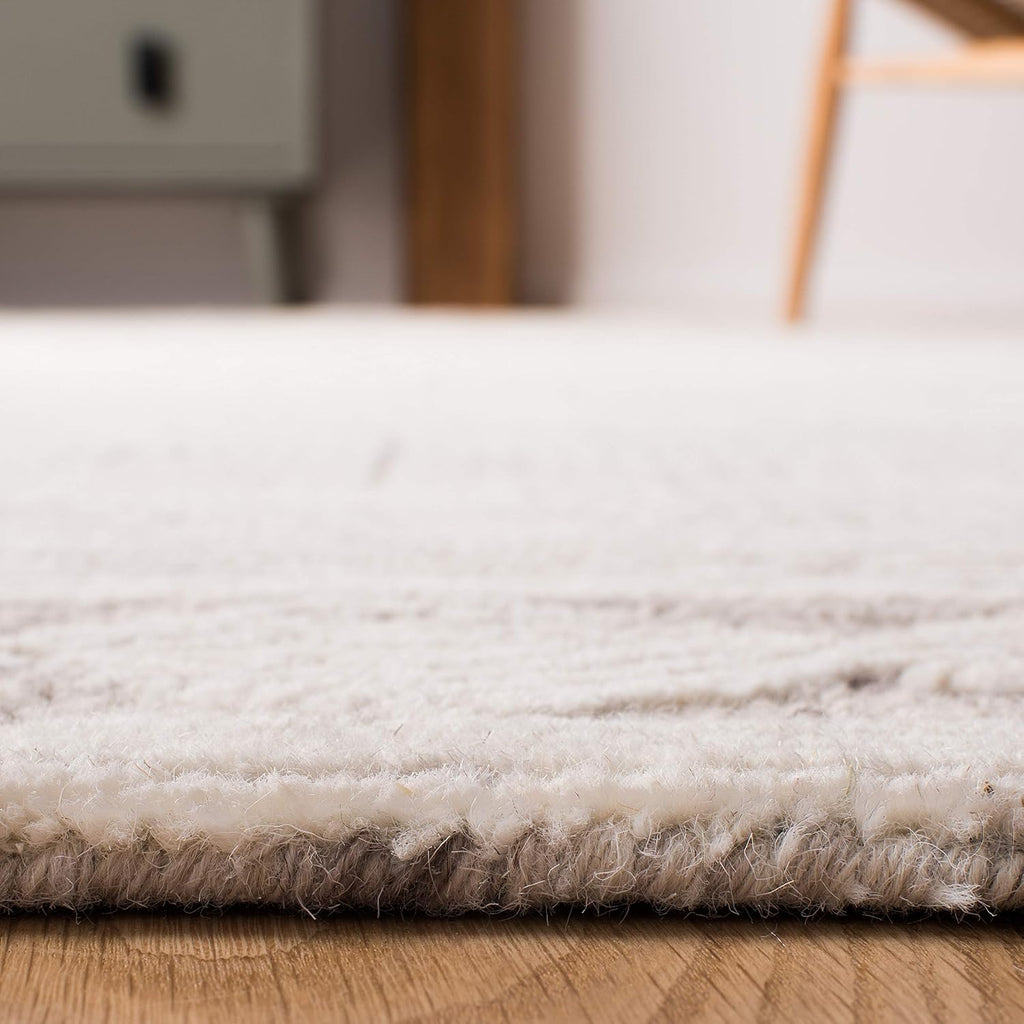 SAFAVIEH Abstract Collection X-Large Area Rug - 11' x 15', Ivory & Grey, Handmade Wool, Ideal for High Traffic Areas in Living Room, Bedroom (ABT349F)