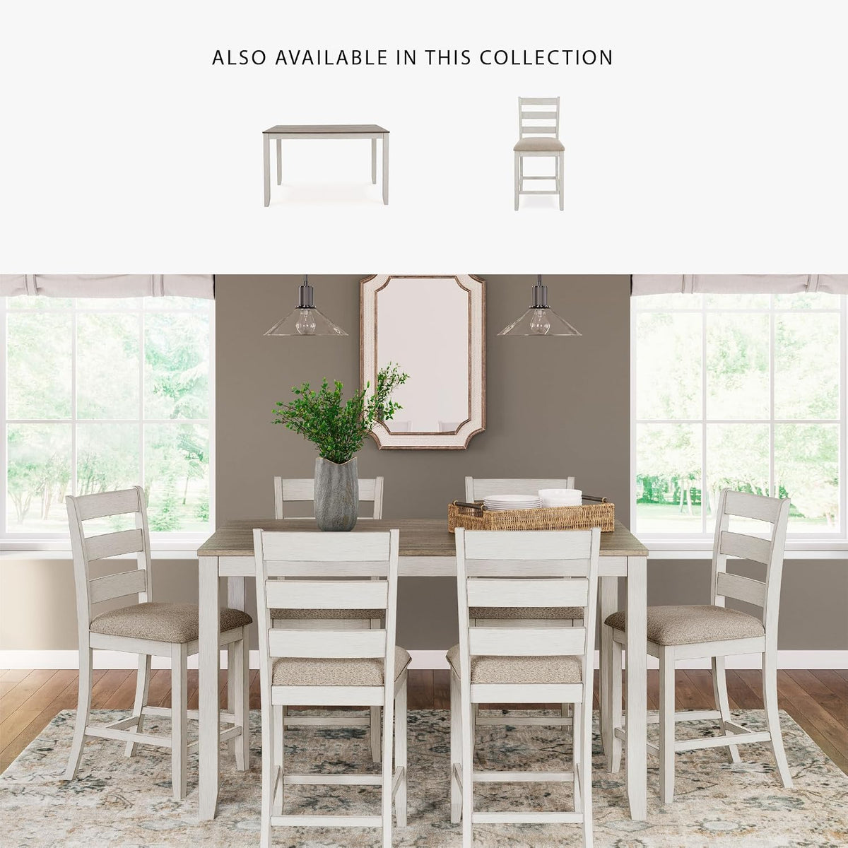 Signature Design by Ashley Skempton Counter Height Dining Table Set for 6