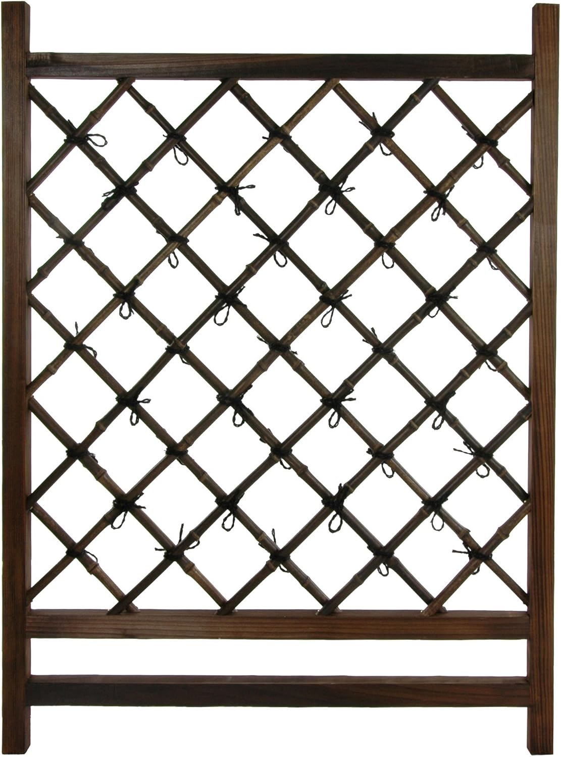 Red Lantern Japanese Wood & Bamboo Fence Section