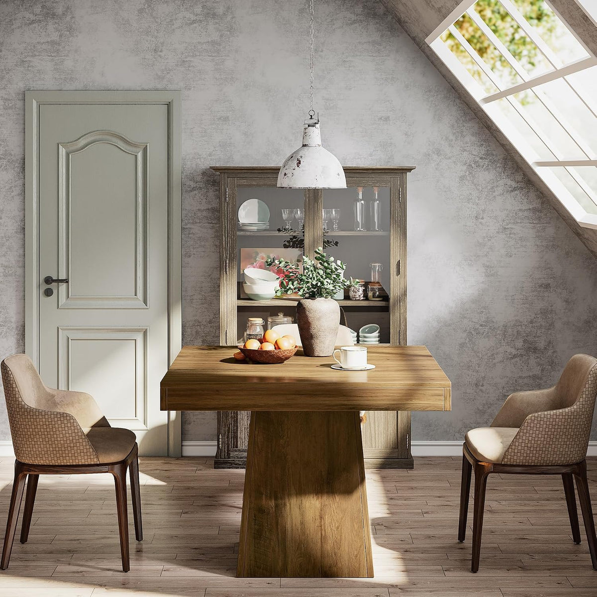 Tribesigns Square Dining Table for 4, 31.5" Farmhouse Small Kitchen Table