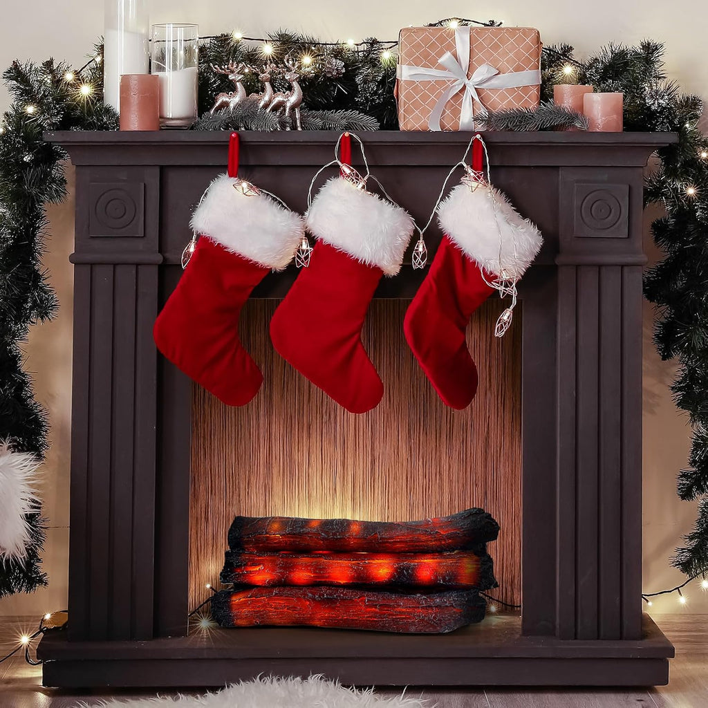Tuanse 6 Pcs 13 in Christmas Fireplace Logs Flameless Fake Logs