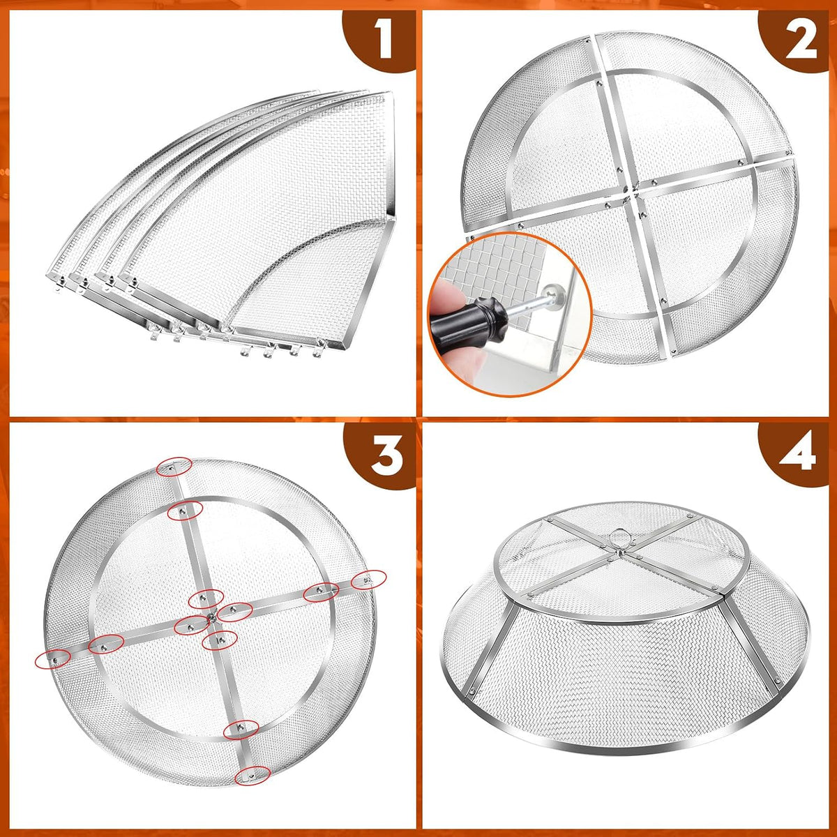 Fire Pit Spark Screen for Solo Stove Range Accessories, 15 Inch