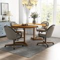 Chromcraft Medina Swivel-Tilt Caster Dining Chair - Chestnut - Mineral-4pc