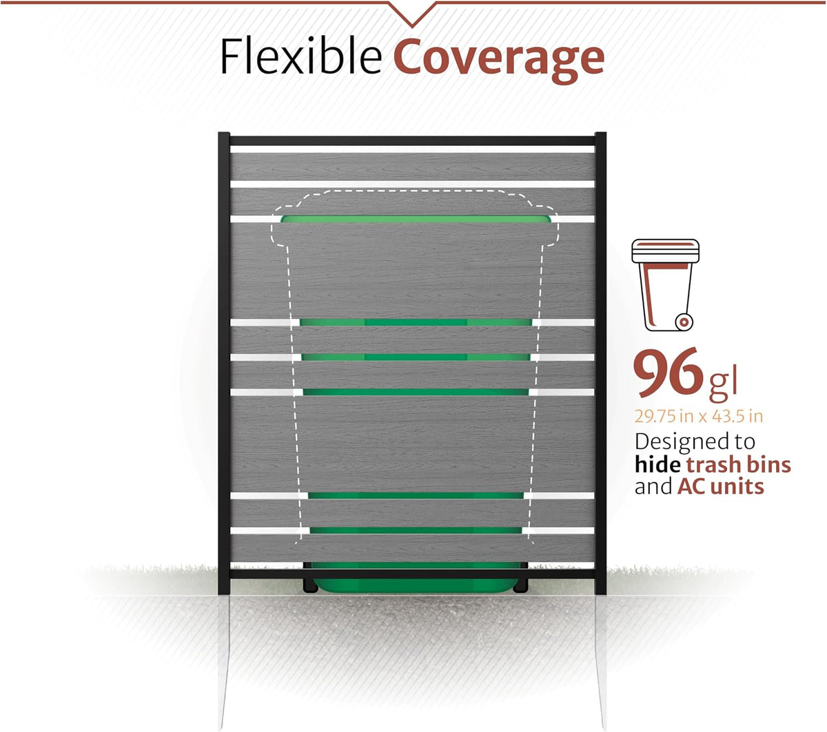 Enclo Vienna Privacy Screen, Charcoal Vinyl DIY No Dig Kit
