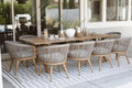 PURPLE LEAF Outdoor Dining Set for 10 with Cushions PE Rattan Teak