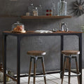 VEIKOU 47'' Industrial Bar Height Table, High Pub Table with Adjustable Legs and Sturdy Metal Frame, Rustic Brown