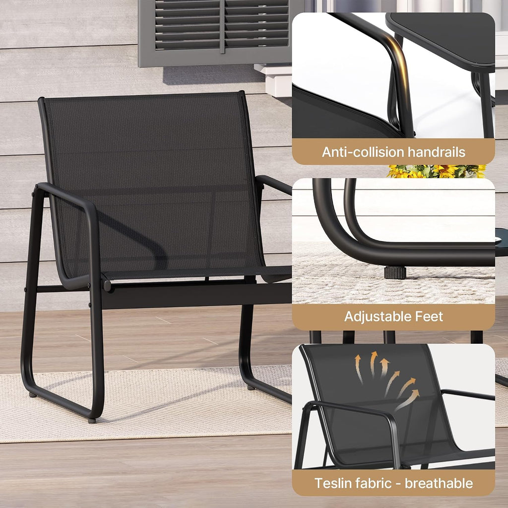 Gizoon Patio Chair Set of 2, Patio Bistro Set, Outdoor Patio Furniture Set