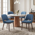 Modern Upholstered Chairs, Curved Open‑Back Fabric Kitchen Chairs(Set of 4)