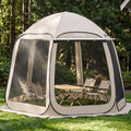 Pop Up Screen House Tent VEVOR 10 x 9.2 FT Pop-Up Screen Room with Awning, Portable Screen Tent Gazebo for 4–8 Person, Instant Screen Canopy with Carry Bag for Patio Backyard Camping