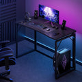 JOYMOOP 31.5" Black Folding Desk, No Assembly, Wooden Top, Small Size