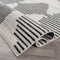 Modern Abstract Indoor Runner Rug Cream 2'3" x 12'