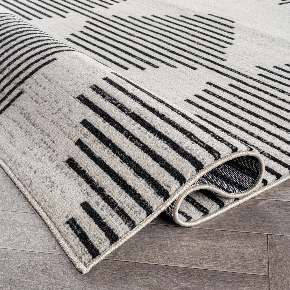 Modern Abstract Indoor Runner Rug Cream 2'3" x 12'