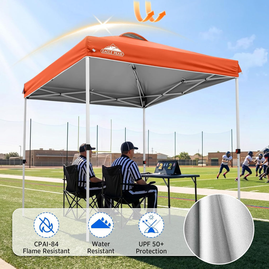 EAGLE PEAK 6.6x6.6 Pop Up Canopy Tent Easy Up Canopy Outdoor, Orange