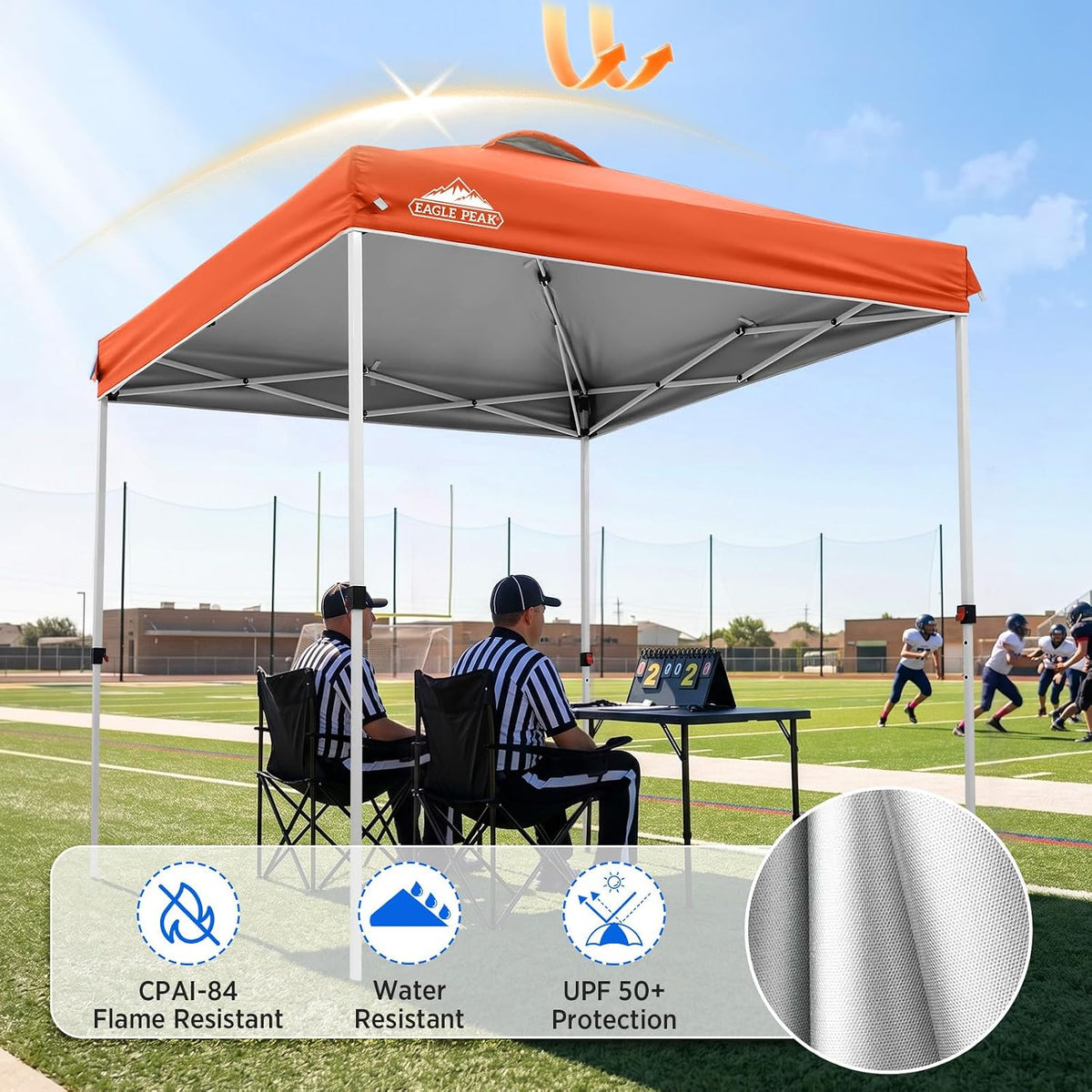 EAGLE PEAK 6.6x6.6 Pop Up Canopy Tent Easy Up Canopy Outdoor, Orange