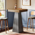Tribesigns Bar Table, 39.96" High Pub Table for Small Space, Home Bar Small Square High Top Unit for Dining, Coffee, Cocktail, Living Room, Kitchen, Vintage Brown & Gray (Only Table)