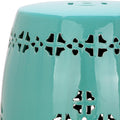 Safavieh Quatrefoil Ceramic Decorative Garden Stool, Light Blue