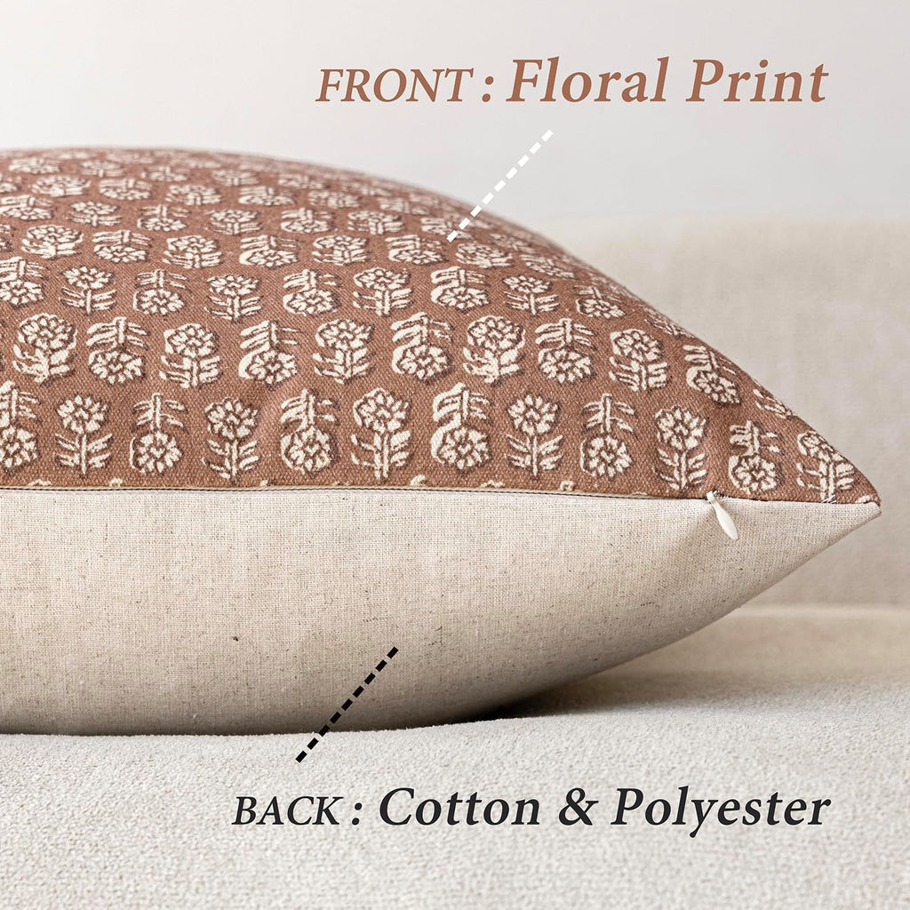 foindtower floral print throw pillow covers 24×24 inch,light shown in use