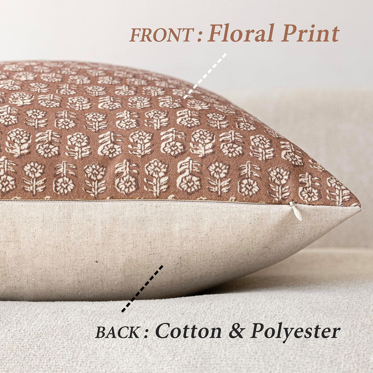 foindtower floral print throw pillow covers 24×24 inch,light shown in use