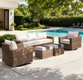 SUNSHINE VALLEY 5-Piece Wicker Patio Furniture Set with Wide Arm, Grey